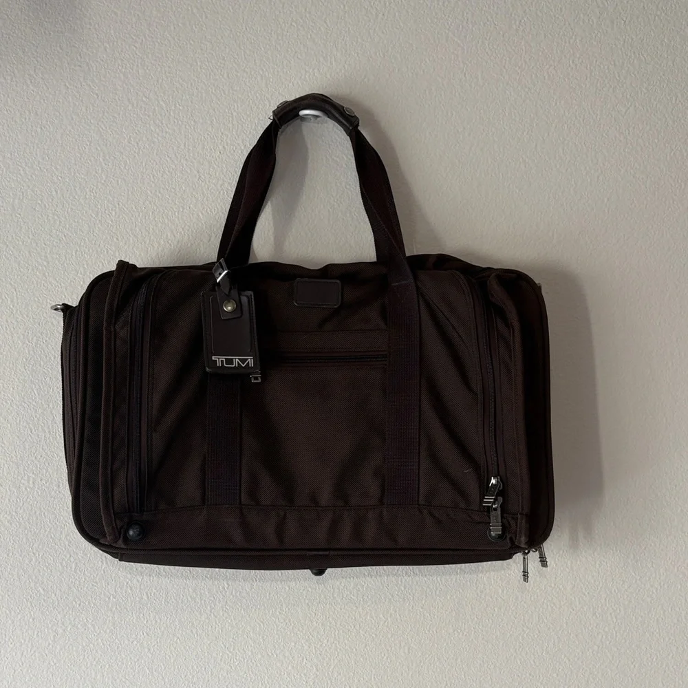 Tumi duffle bag in chocolate brown